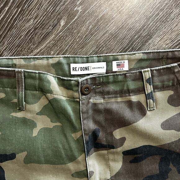 NWOT RE/DONE Originals Cargo Pants Camo Size 27 Green Military Utility Pockets - Picture 9 of 16